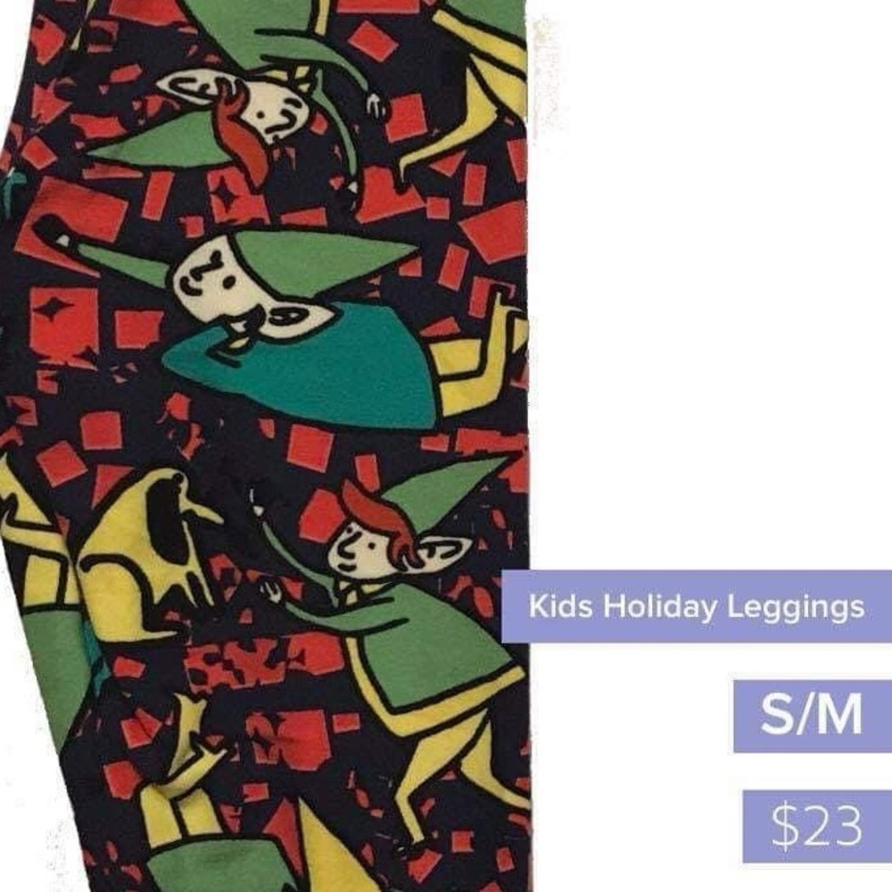 LuLaRoe holiday leggings elf kids S/M